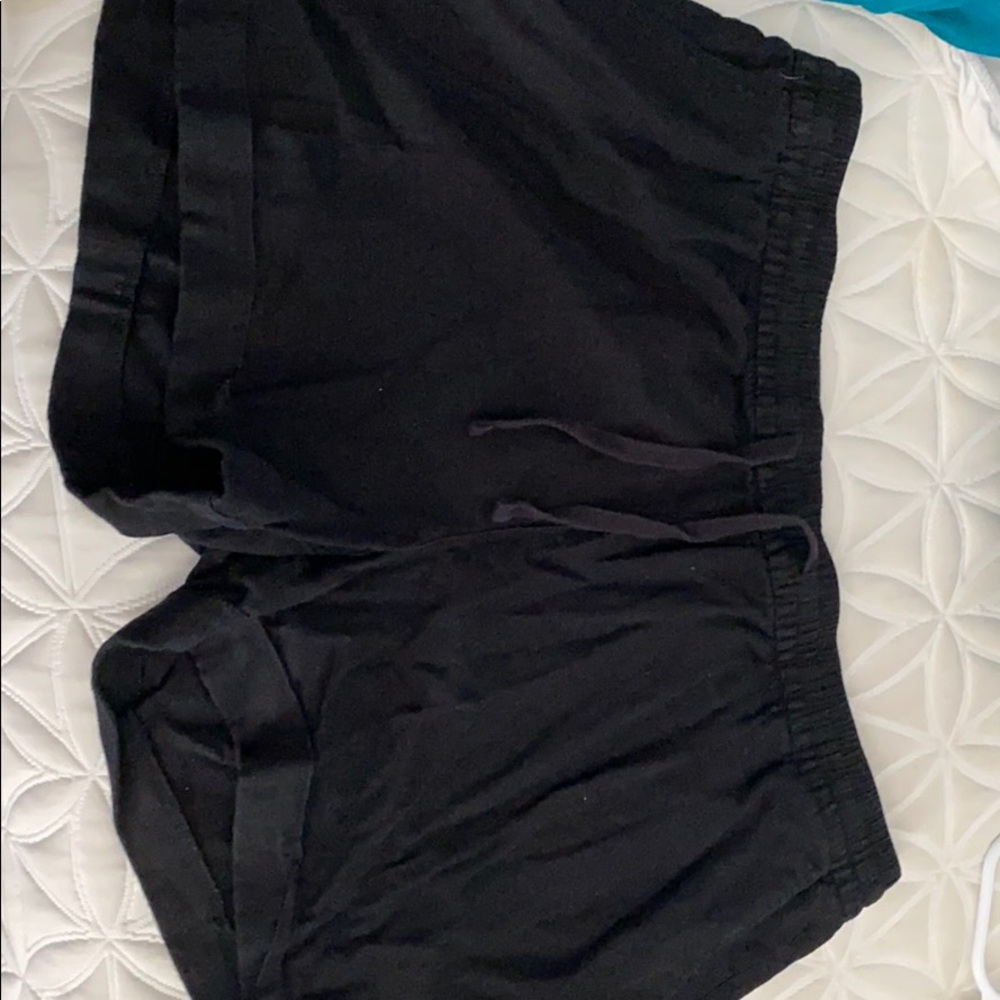 Black linen shorts